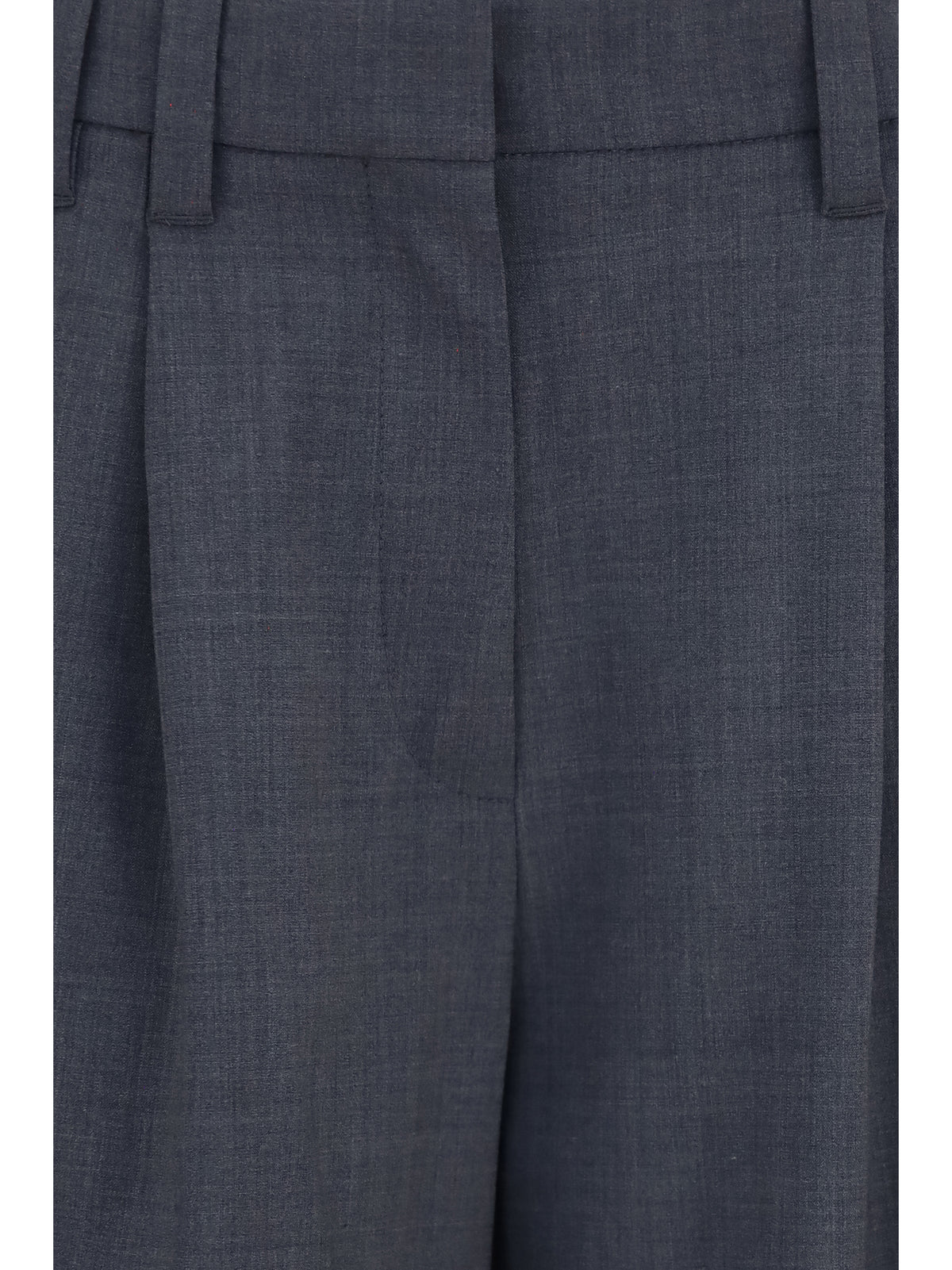 Brunello Cucinelli Women Tropical Wool Tailored Pants With Monili Detail BRUNELLO CUCINELLI