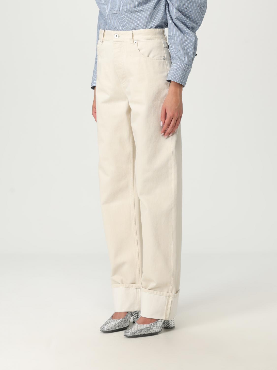 Bottega Veneta Pants Woman Yellow Cream BOTTEGA VENETA