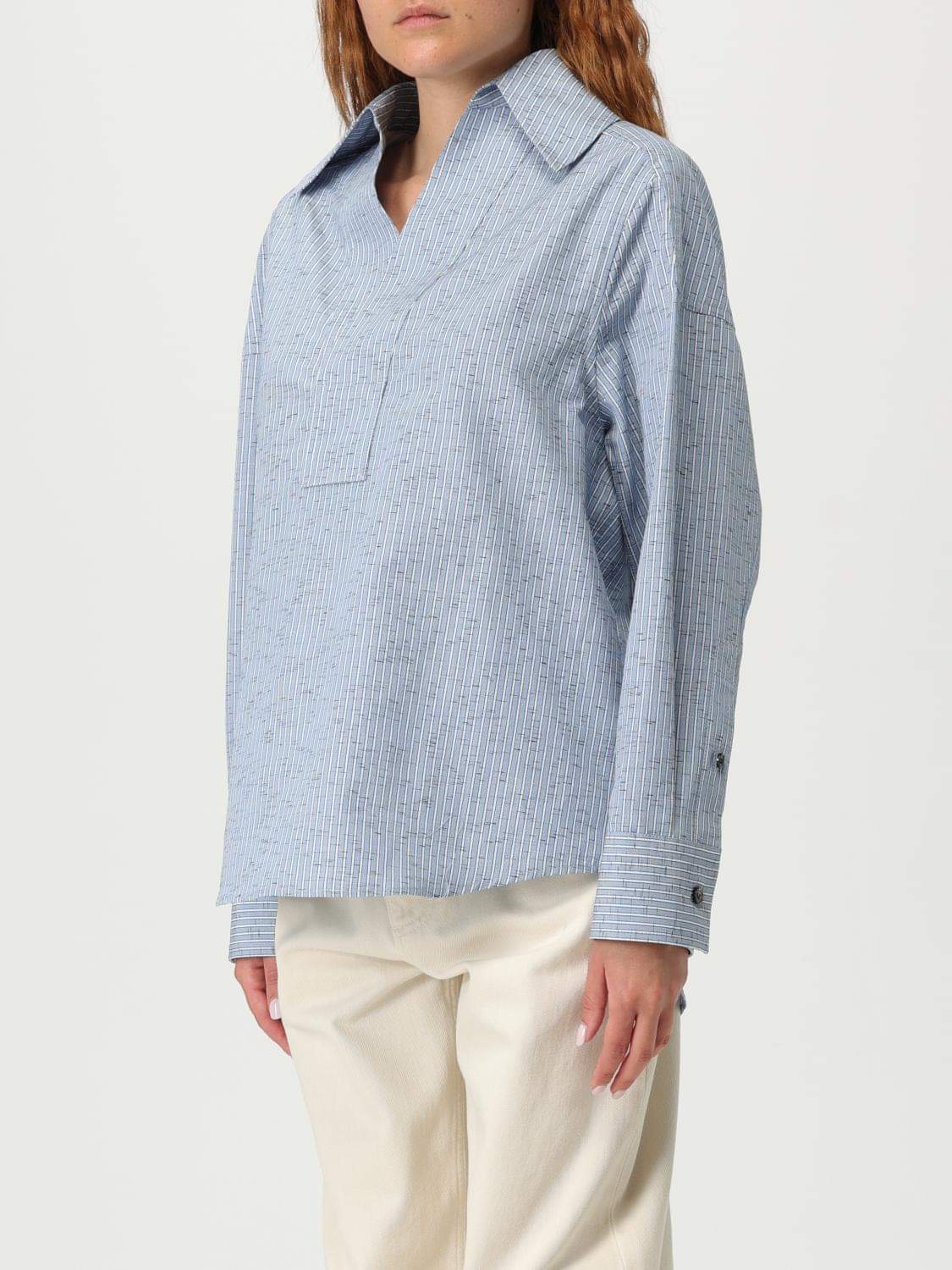 Bottega Veneta Shirt Woman Gnawed Blue BOTTEGA VENETA