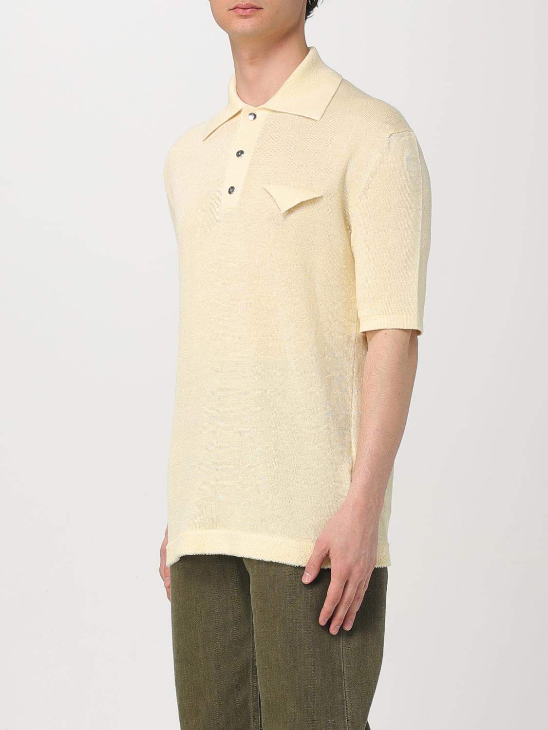 Bottega Veneta Polo Shirt Men Yellow BOTTEGA VENETA