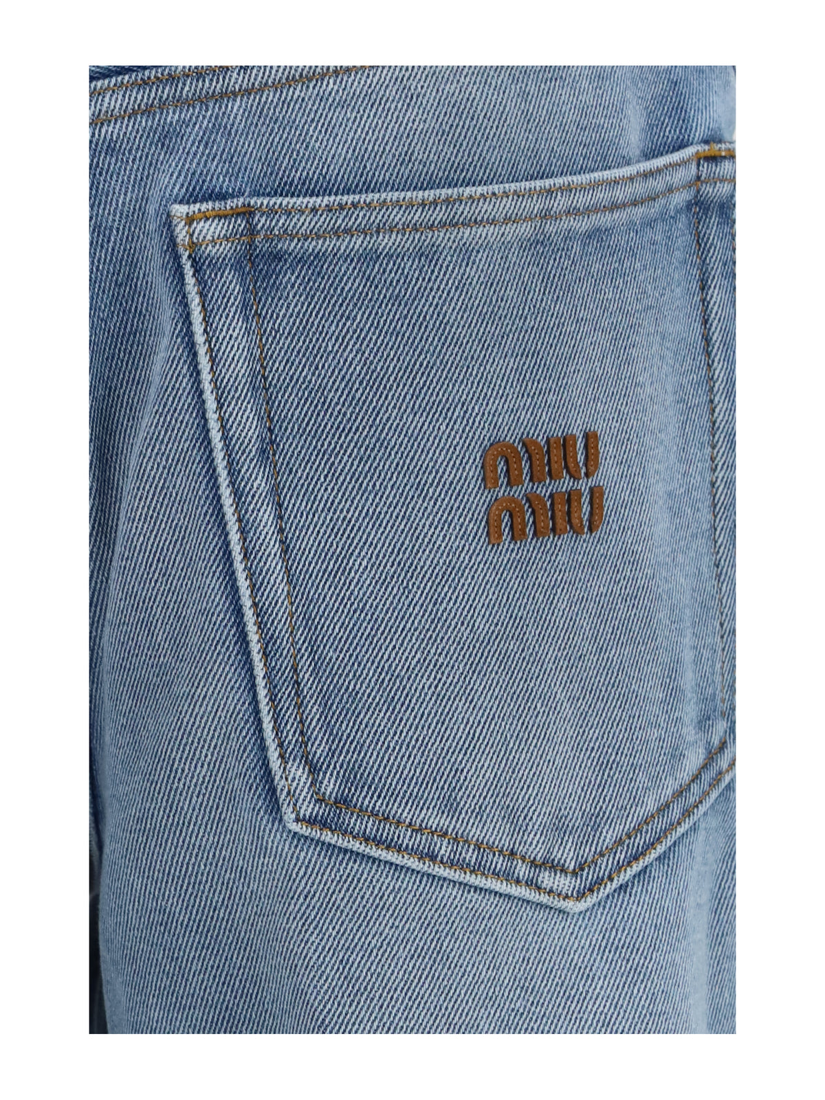 Miu Miu Women Washed Denim Five-Pocket Jeans MIU MIU