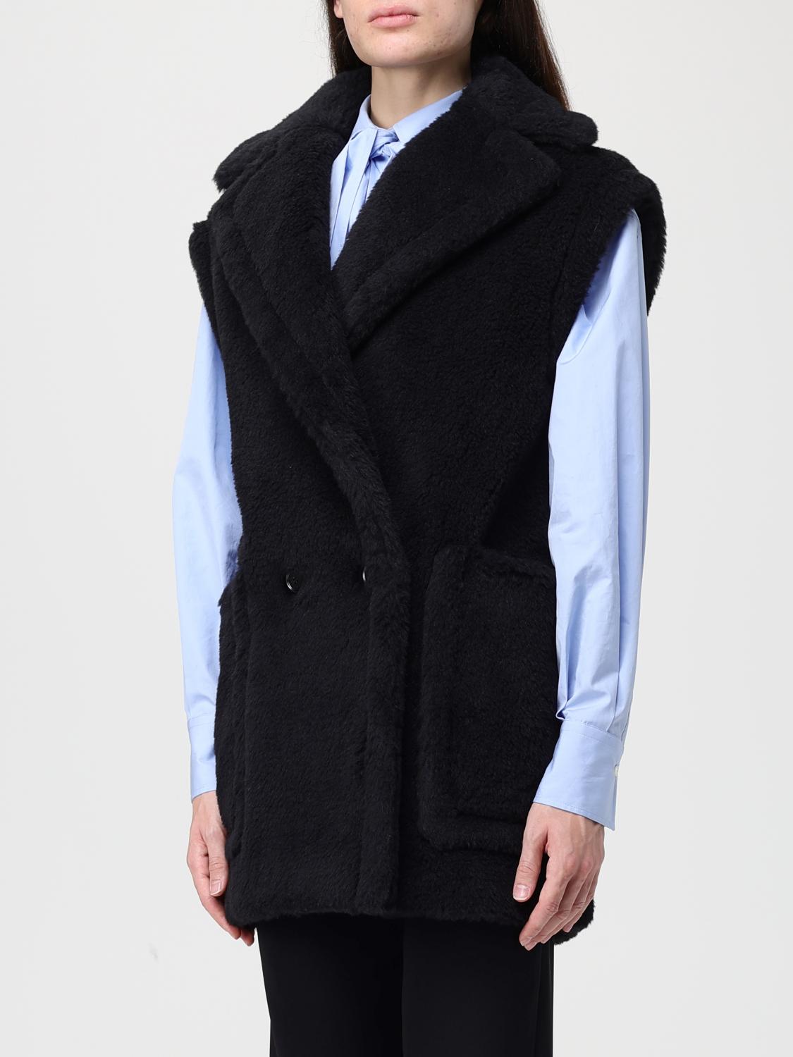 Max Mara Fur Coat Woman Black MAX MARA