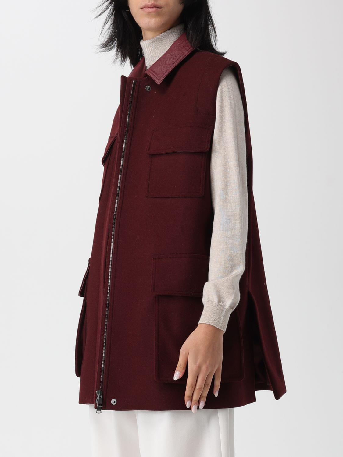 Max Mara Waistcoat Woman Burgundy MAX MARA