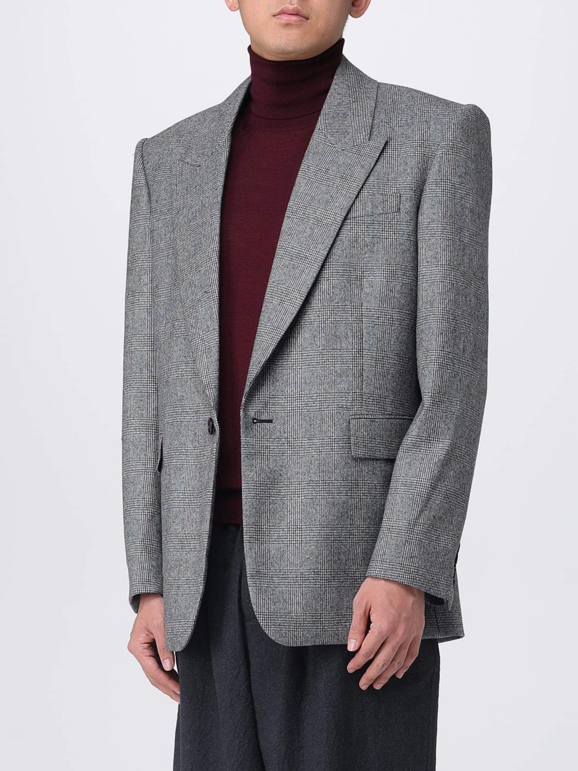 Saint Laurent Jacket Men Grey SAINT LAURENT