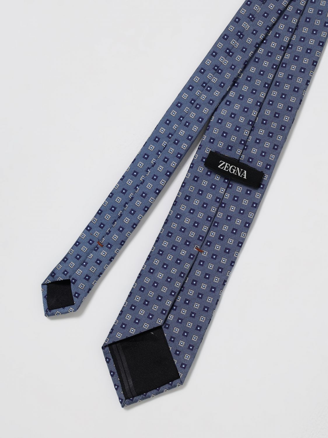Zegna Tie Men Gnawed Blue ZEGNA