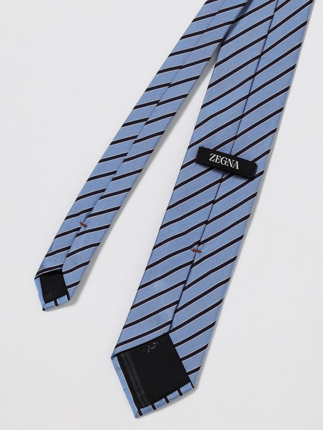 Zegna Tie Men Gnawed Blue ZEGNA