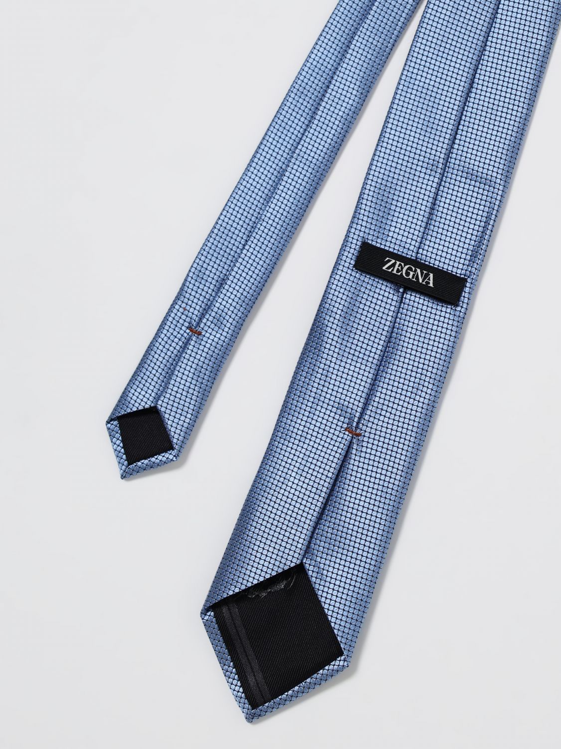 Zegna Tie Men Gnawed Blue ZEGNA