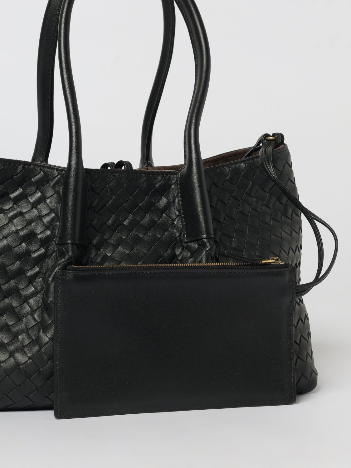 Bottega Veneta Women Bottega Veneta Pinacoteca Woven Calfskin Leather Shoulder Bag