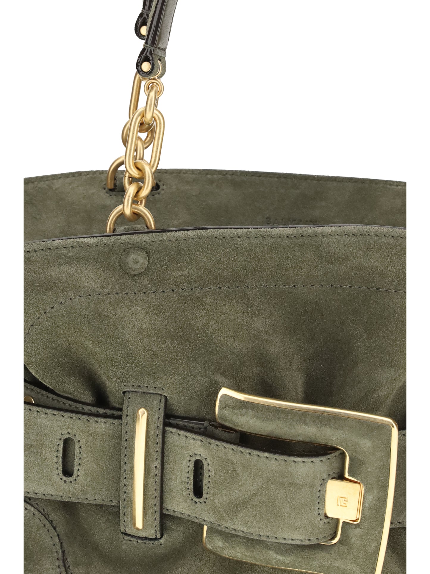 Balmain Women Anthem Bag In Suede Leather BALMAIN