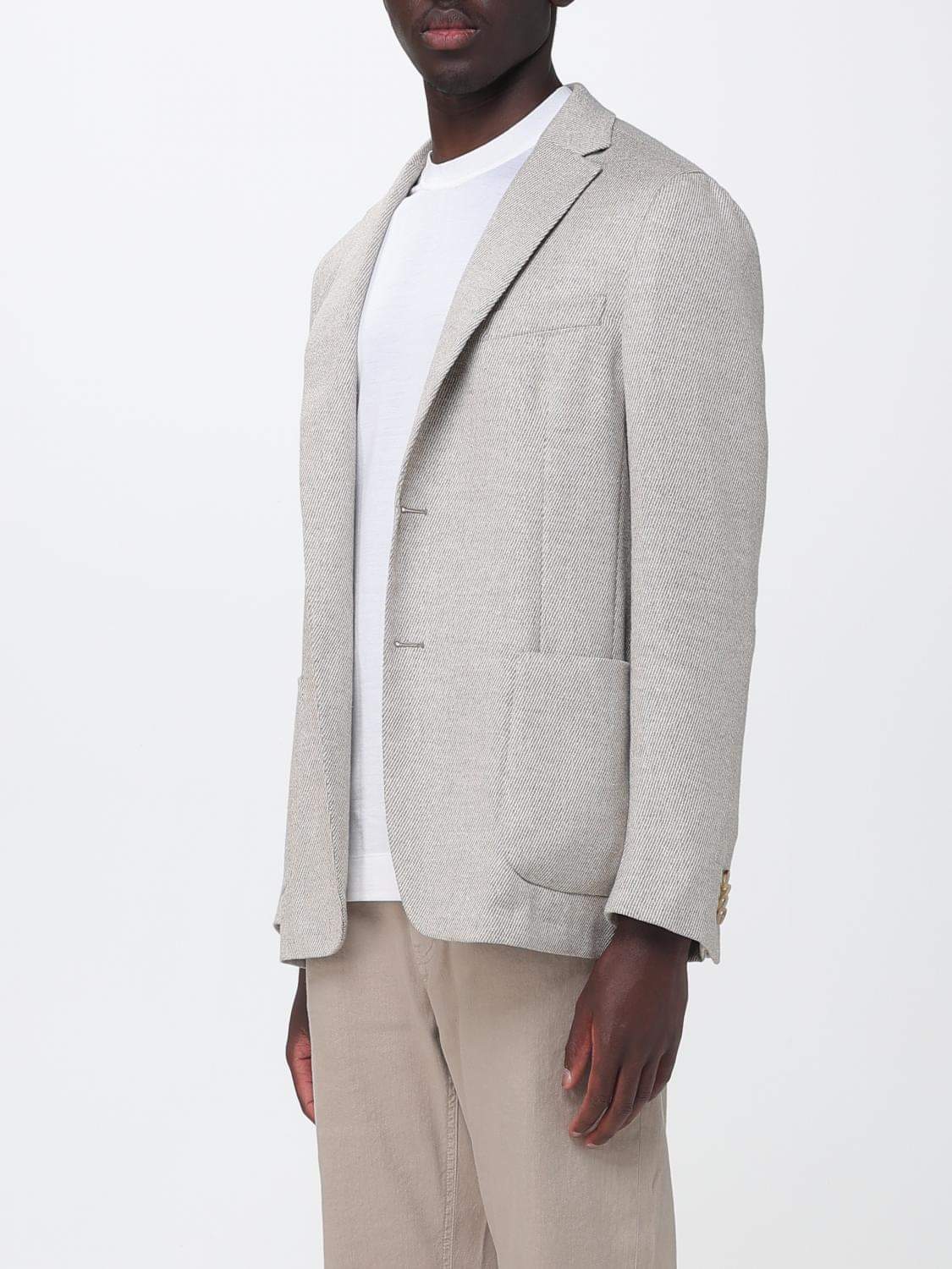 Zegna Men Zegna Chevron Silk, Linen And Wool Single-Breasted Blazer ZEGNA