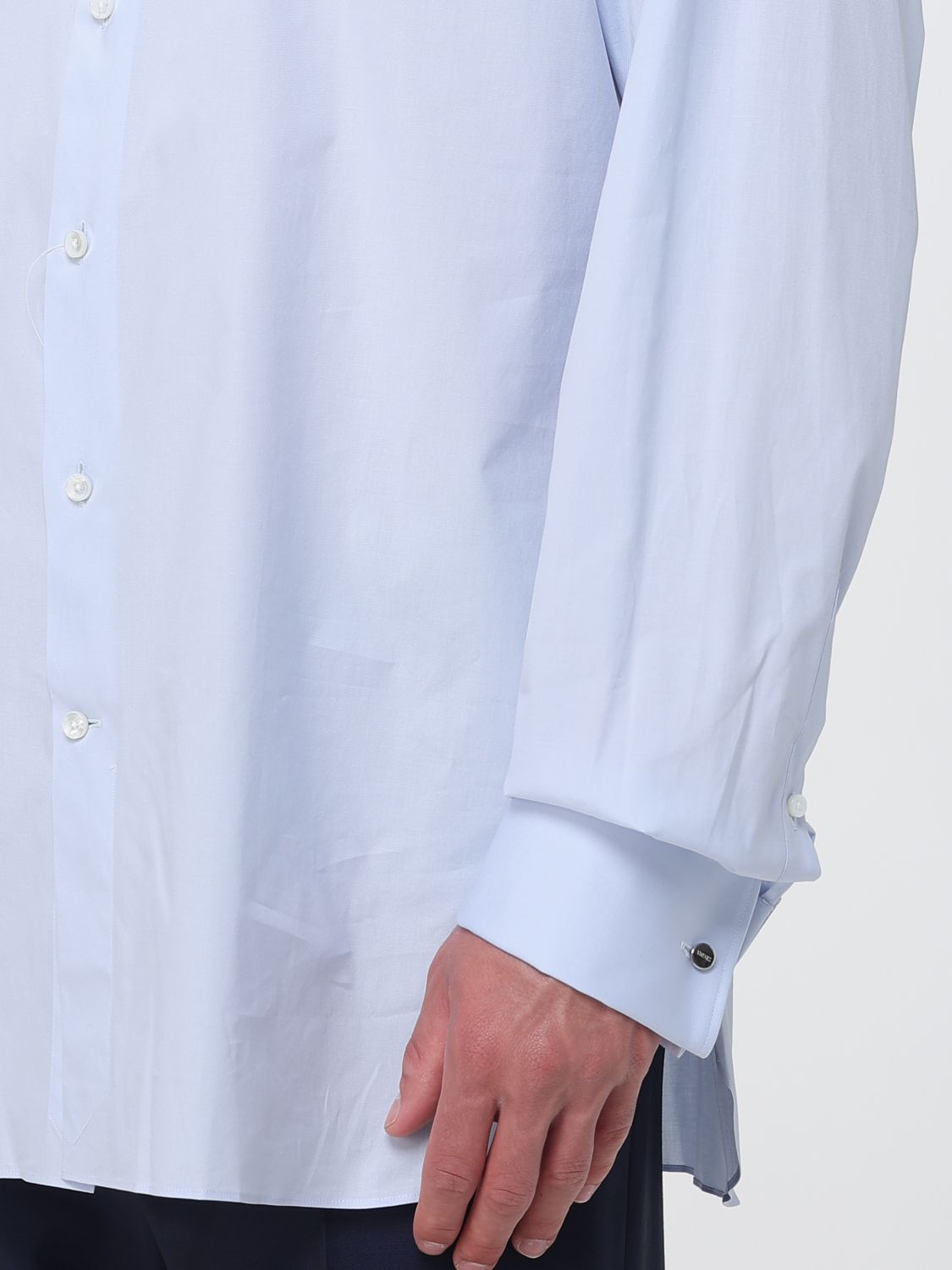 Zegna Shirt Men Gnawed Blue ZEGNA