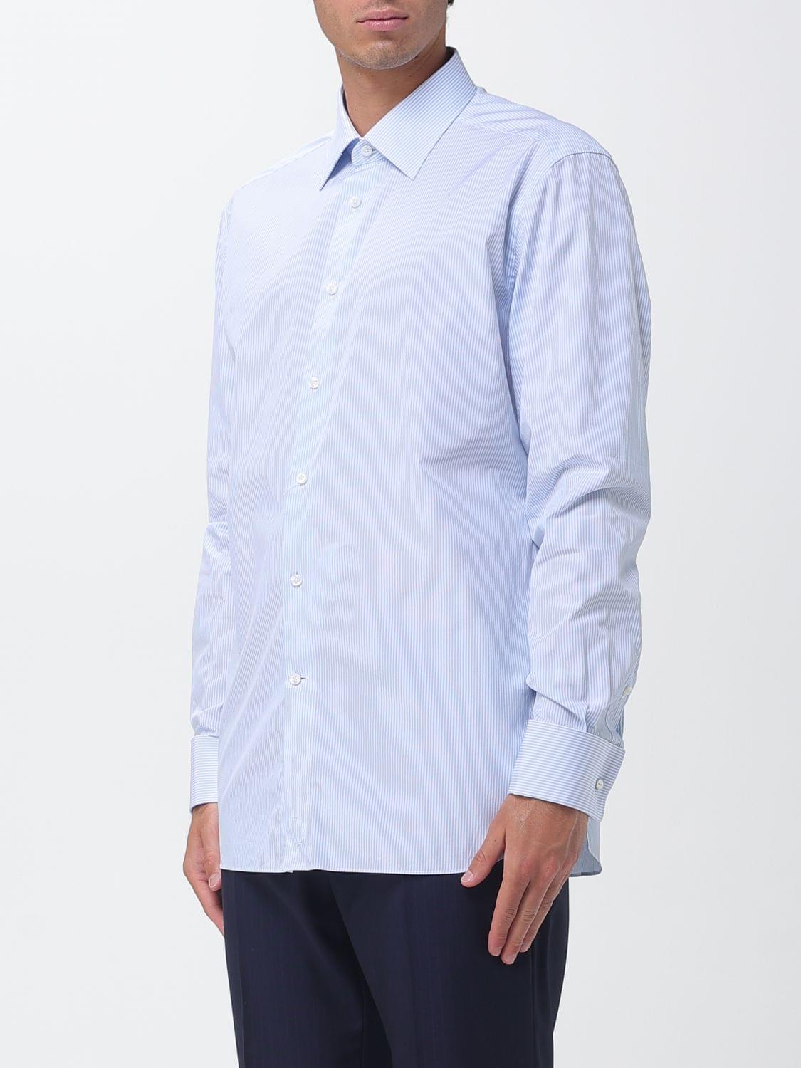 Zegna Shirt Men Gnawed Blue ZEGNA