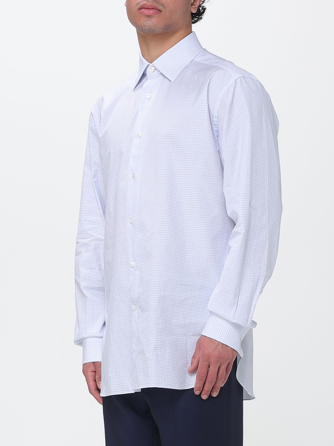 Zegna Shirt Men Gnawed Blue ZEGNA