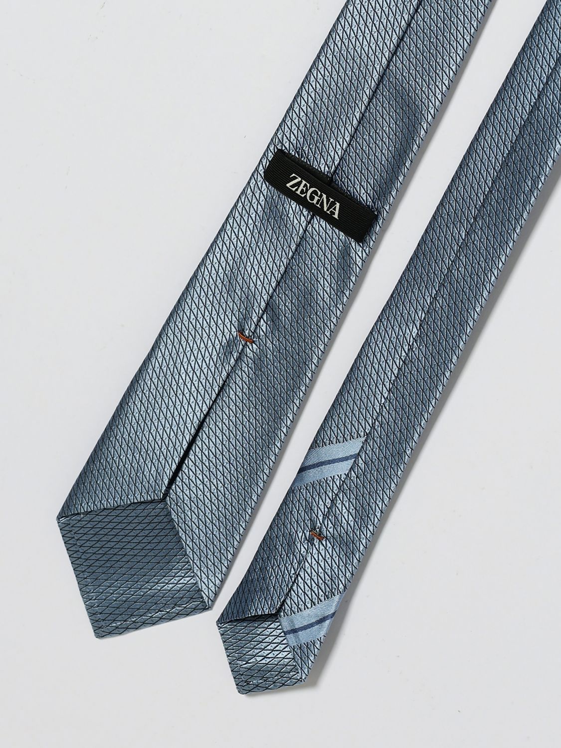 Zegna Tie Men Gnawed Blue ZEGNA