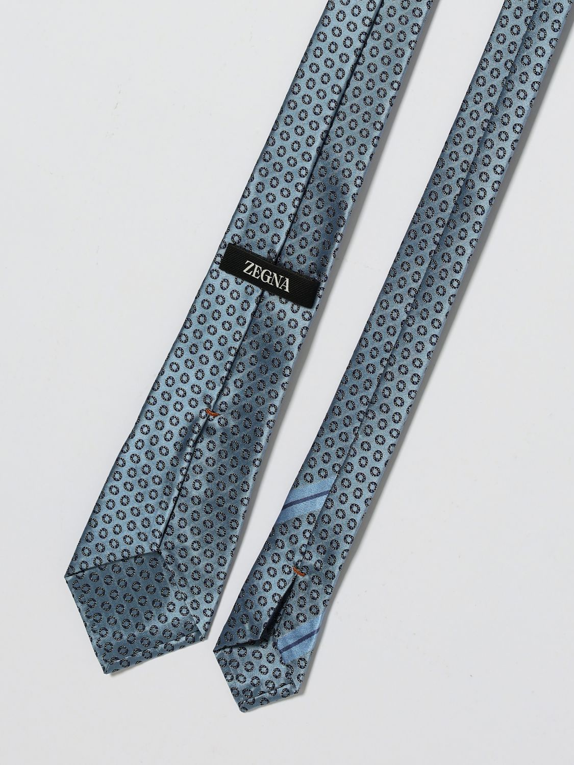 Zegna Tie Men Gnawed Blue ZEGNA