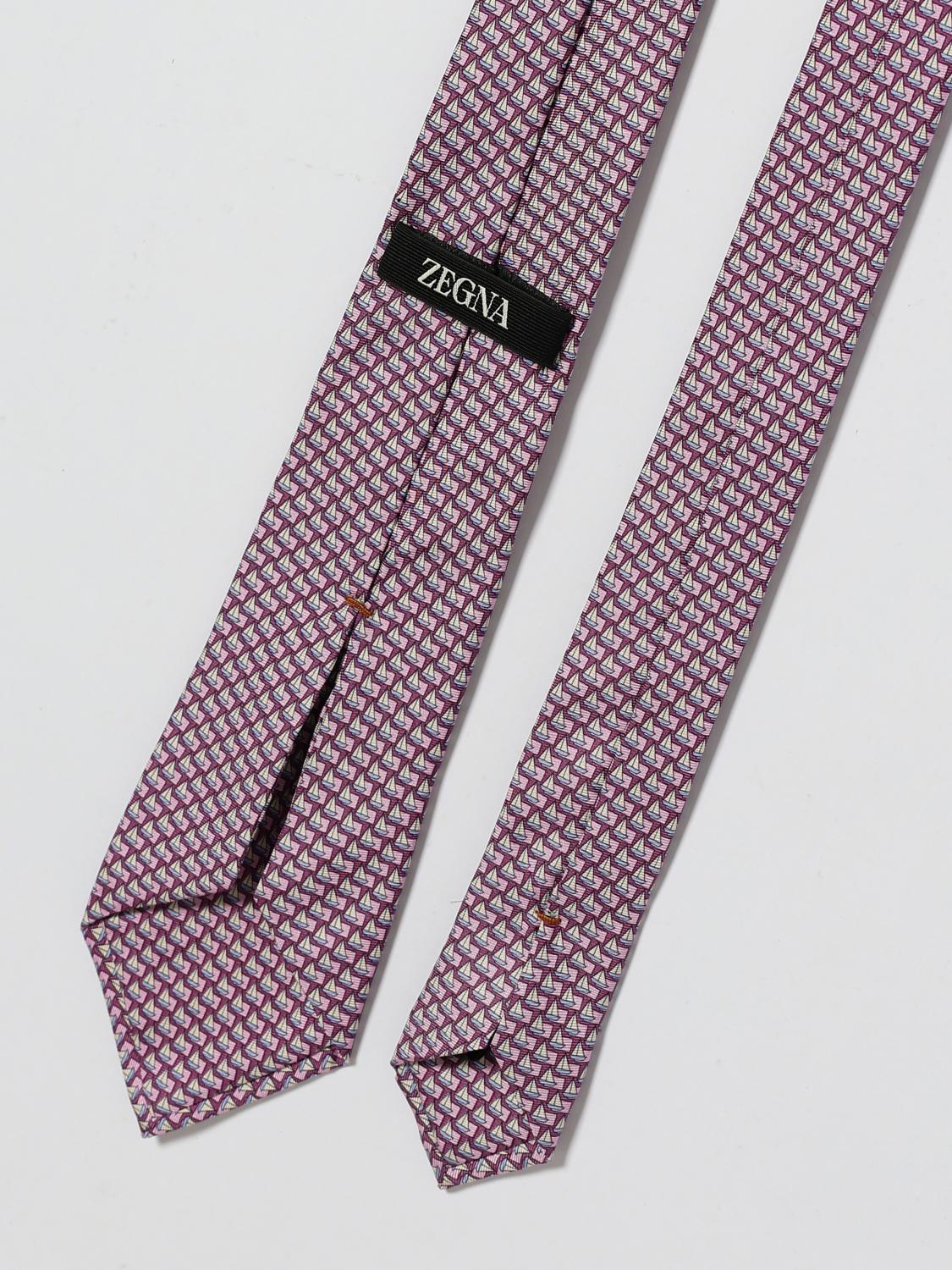 Zegna Men Zegna Men Zegna Silk Tie With All-Over Sails Print ZEGNA