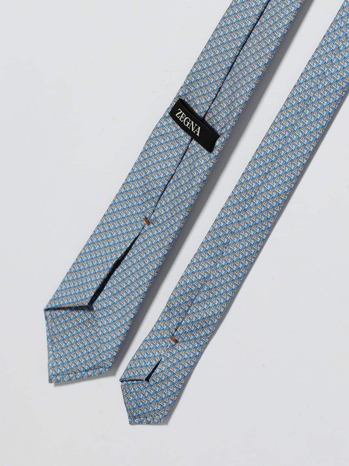 Zegna Tie Men Gnawed Blue ZEGNA