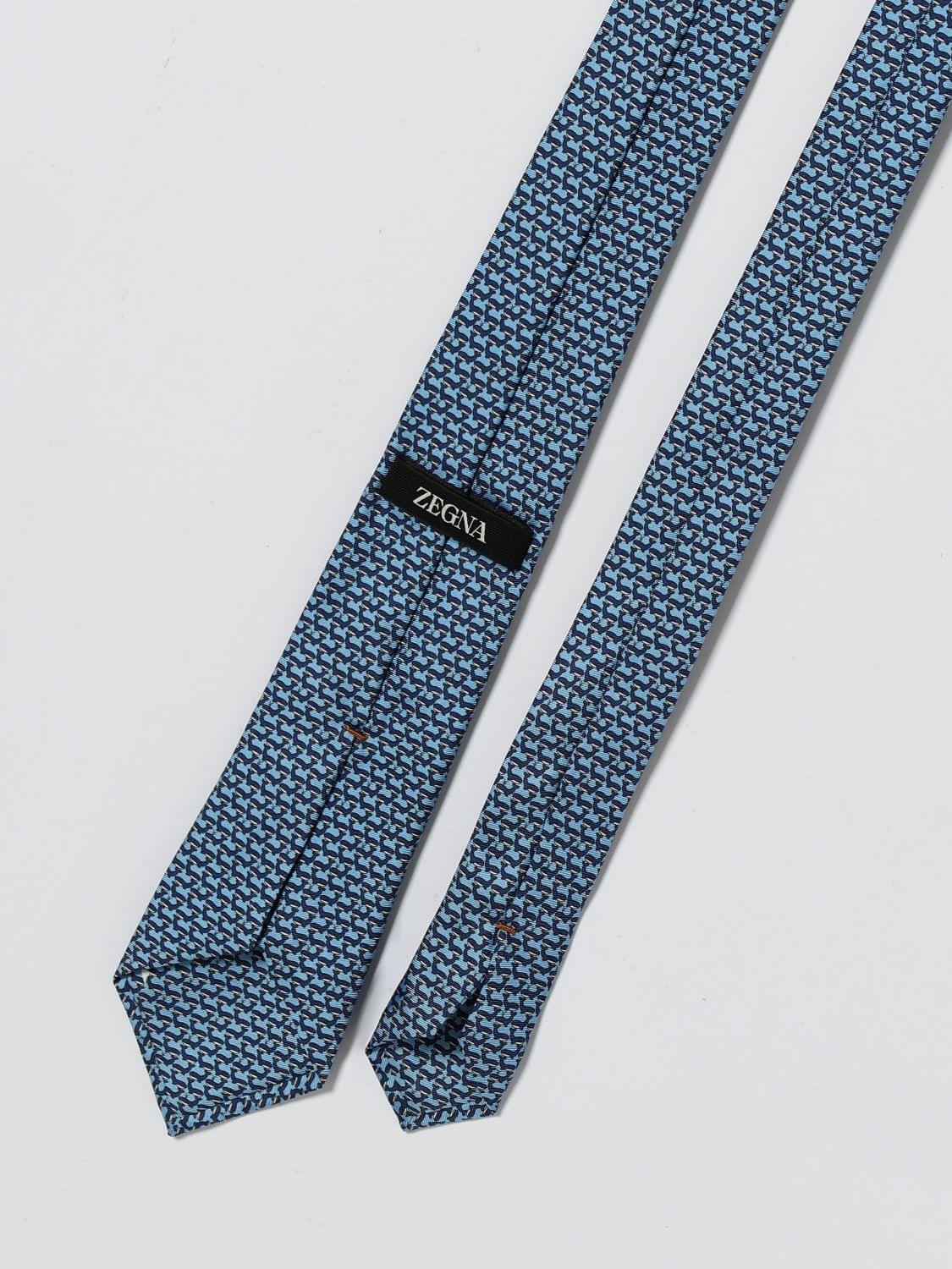 Zegna Tie Men Gnawed Blue ZEGNA