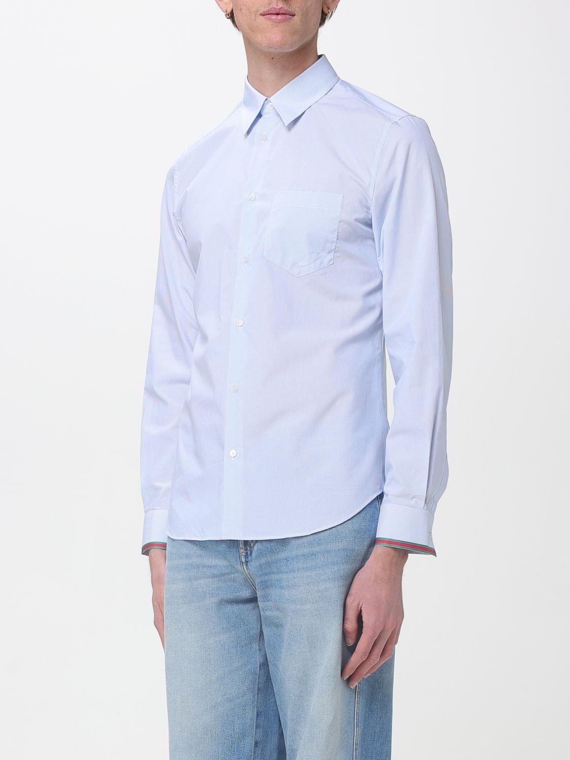 Gucci Shirt Men Gnawed Blue GUCCI