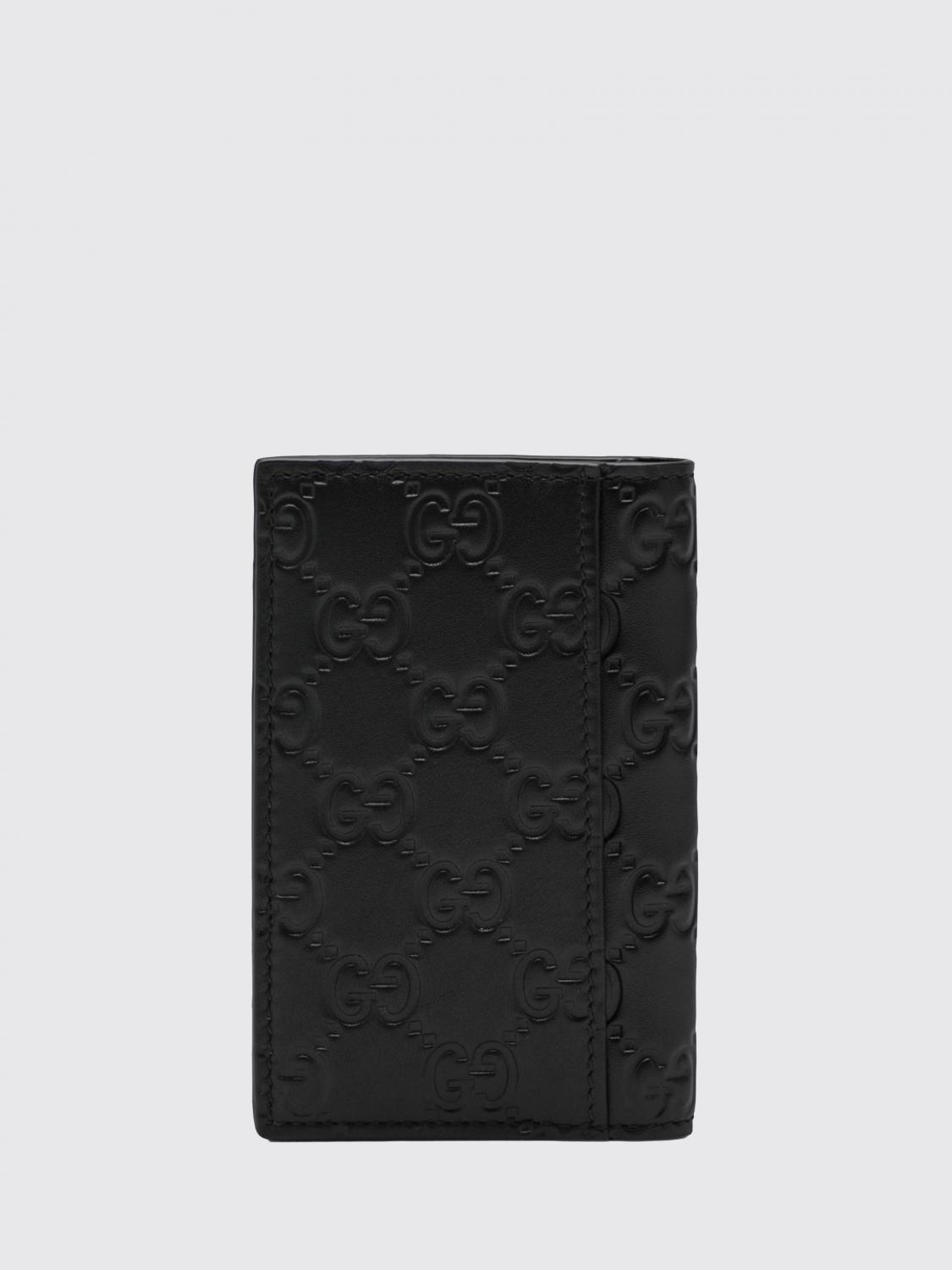 Gucci Men Gg Emblem Embossed Leather Card Holder Gucci GUCCI