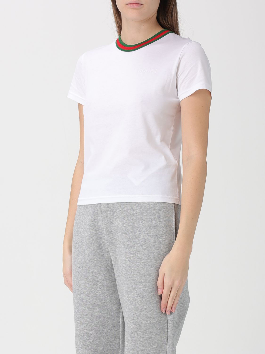 Gucci Women New 70S Light Web Jersey T-Shirt Gucci GUCCI