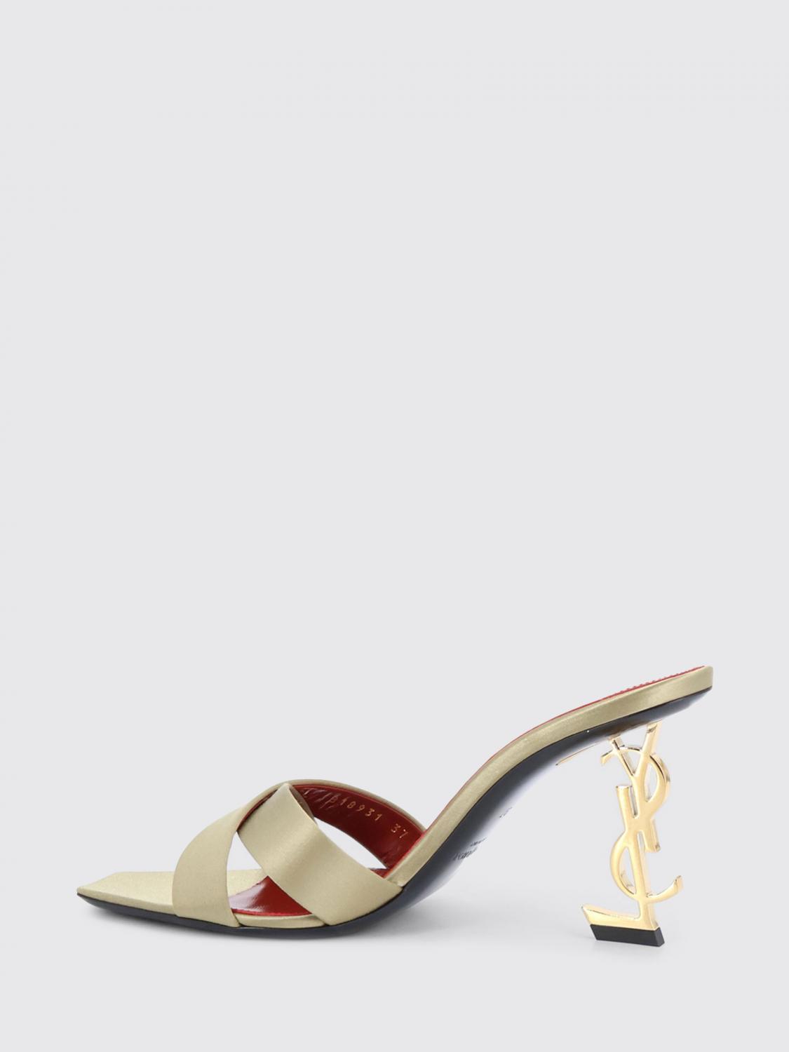 Saint Laurent Heeled Sandal Woman Beige SAINT LAURENT