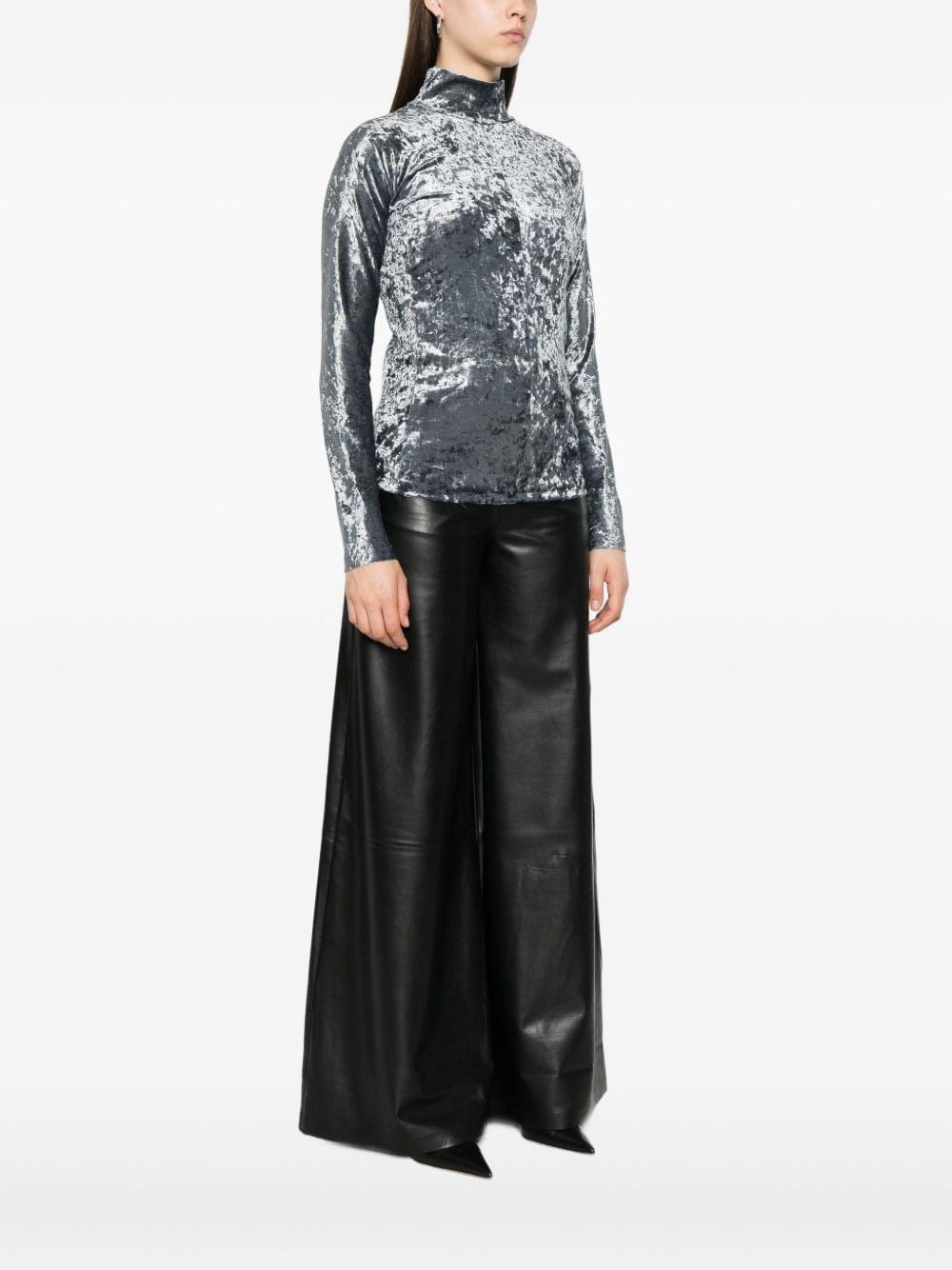 Forte_Forte Women Iridescent Stretch Velvet Turtleneck FORTE FORTE