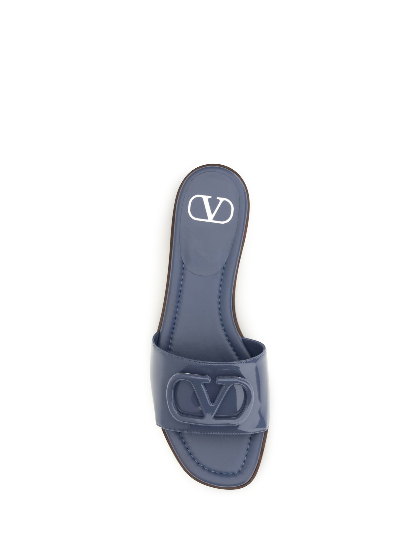 Valentino Garavani Women Vlogo Patent Leather Slide Sandals VALENTINO GARAVANI