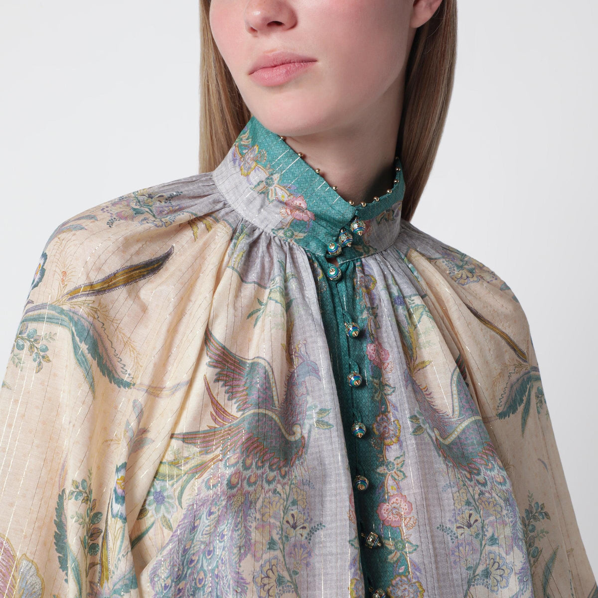 Zimmermann Cream Cotton And Silk Indra Shirt Women ZIMMERMANN