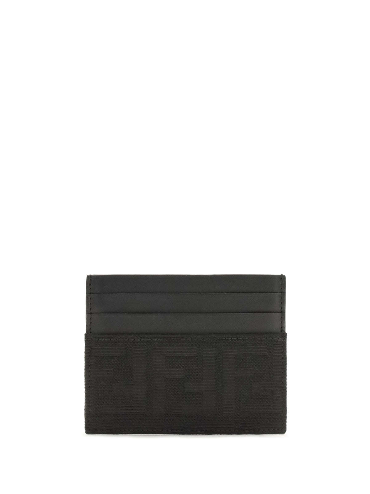 Fendi Men Ff Jacquard And Leather Card Holder FENDI