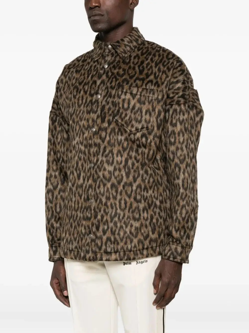 Palm Angels Men `Classic Logo` Animalier Overshirt PALM ANGELS