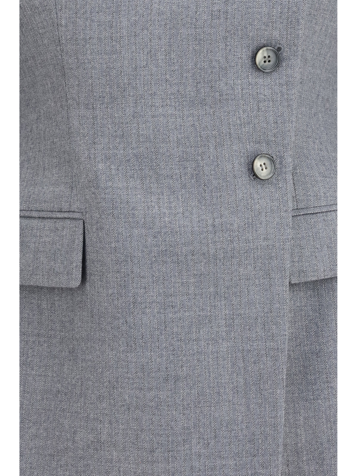 Alexander Mcqueen Women Pinstripe Wool Jacket With Crossed Lapels ALEXANDER MCQUEEN