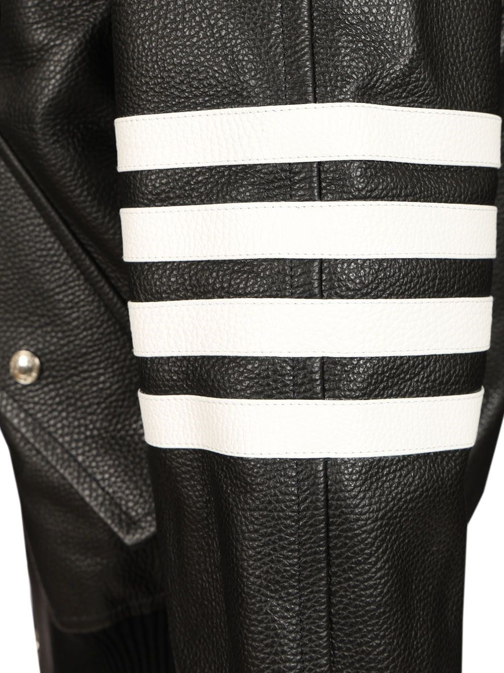 Thom Browne Men 4-Bar Leather Bomber Jacket THOM BROWNE
