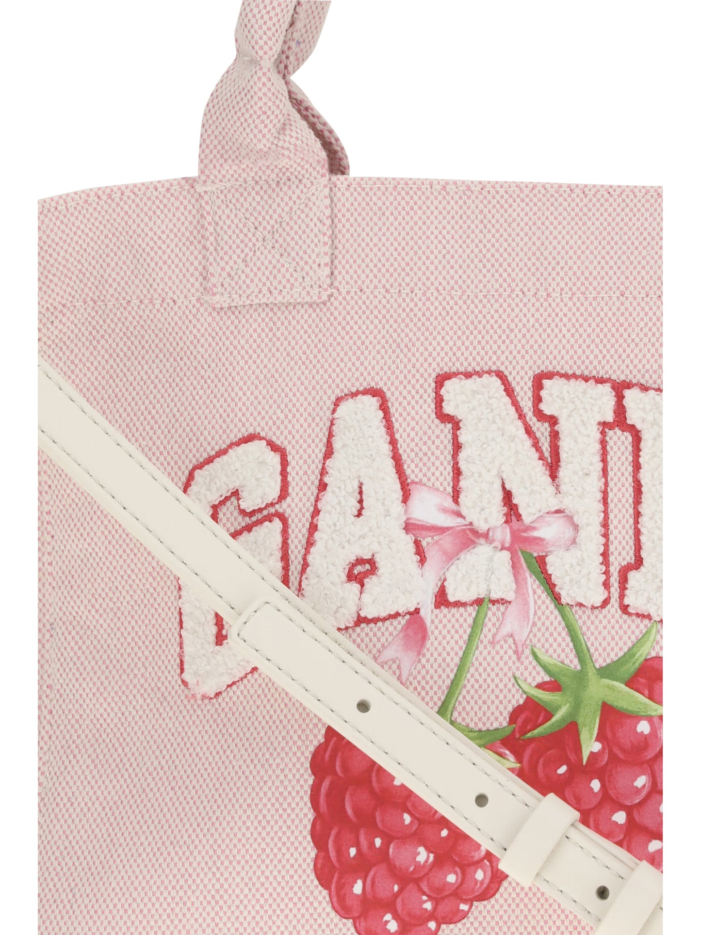 Ganni Women Small Easy Shopper Raspberry Print GANNI