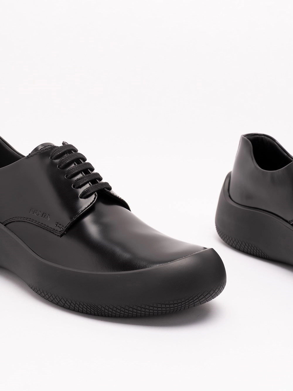 Prada Men Brushed Leather Laced Shoes PRADA