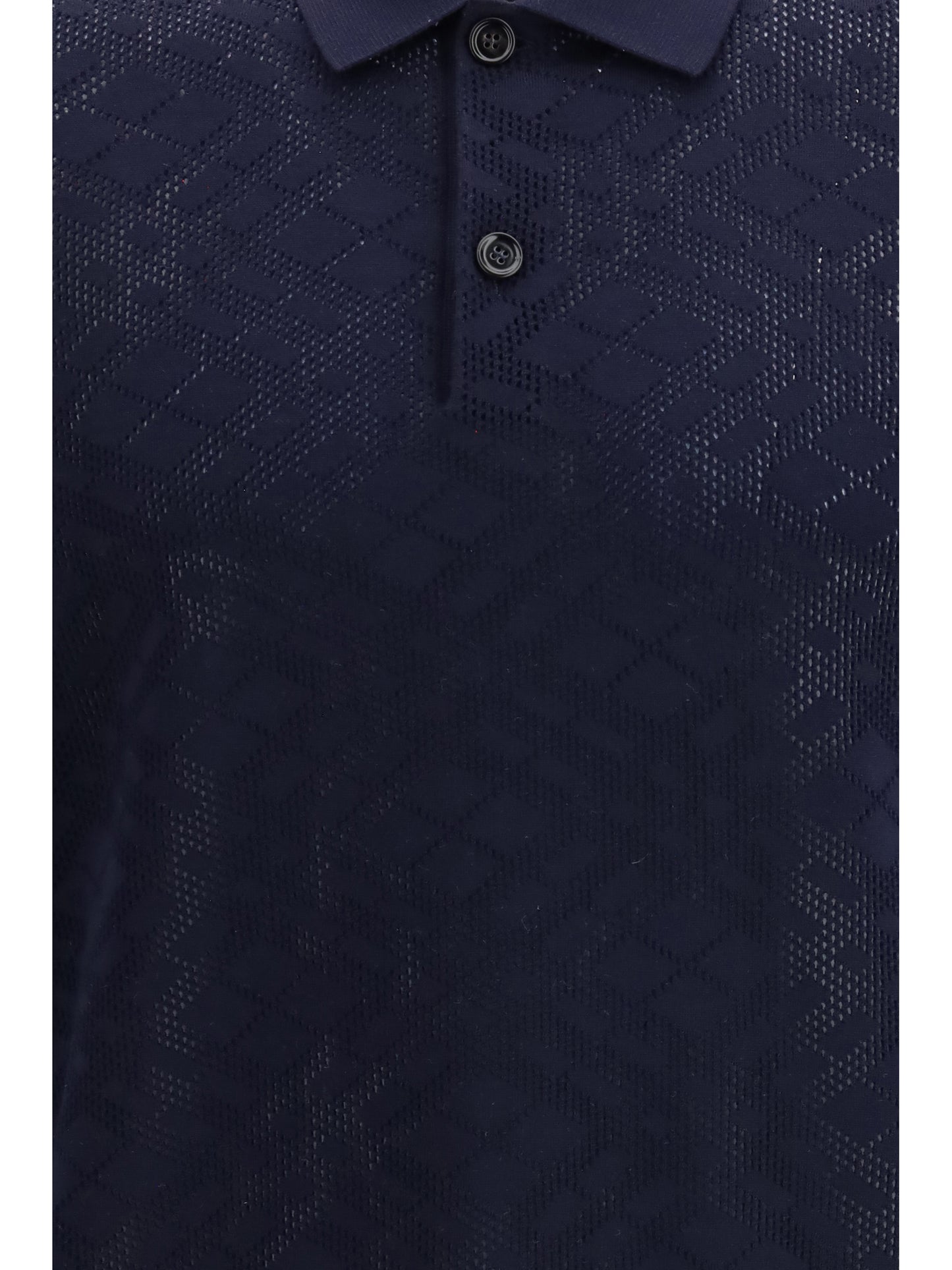 Burberry Men Check Wool Polo BURBERRY