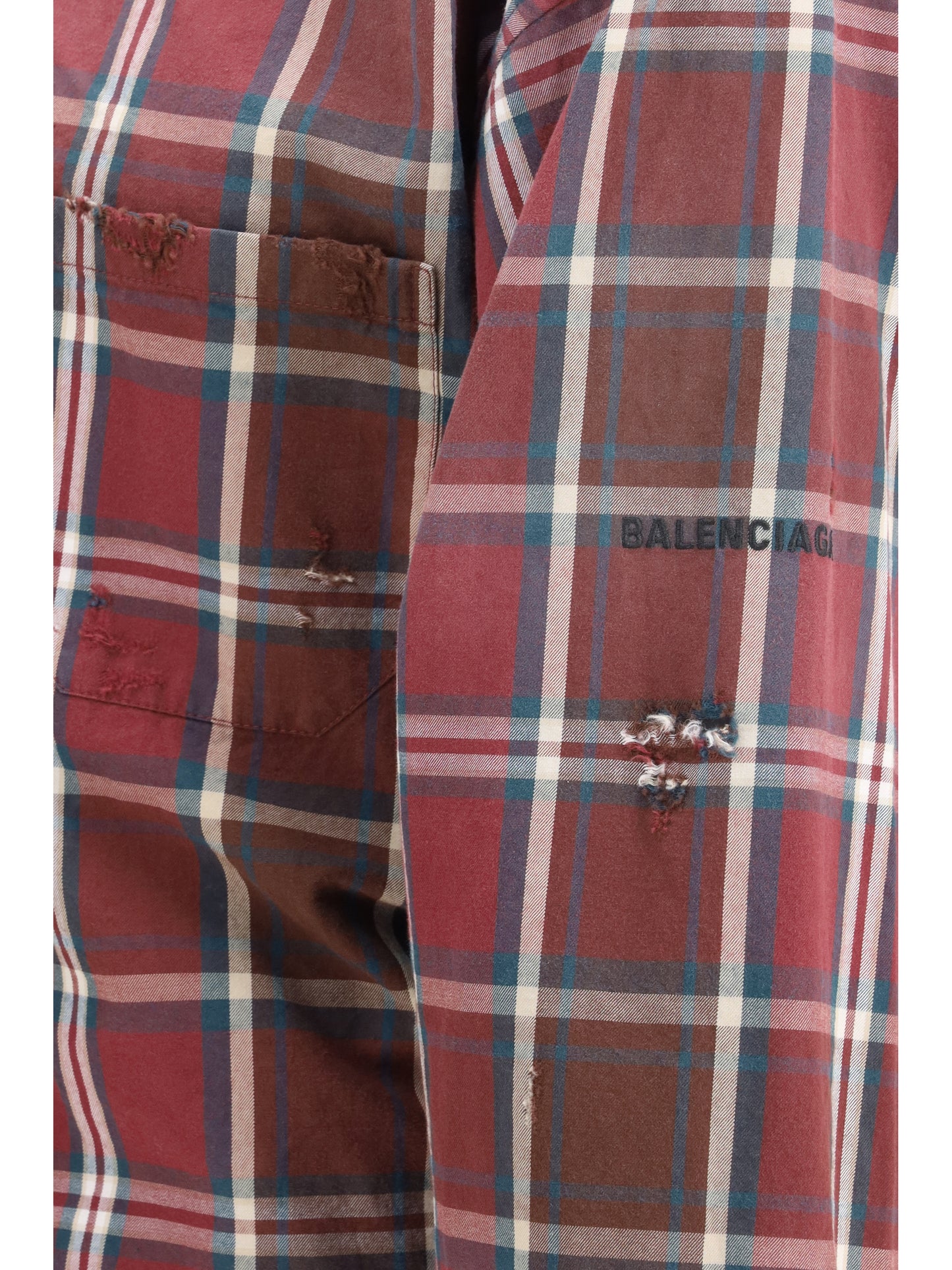 Balenciaga Men Zip Shirt In Cotton-Blend Flannel BALENCIAGA