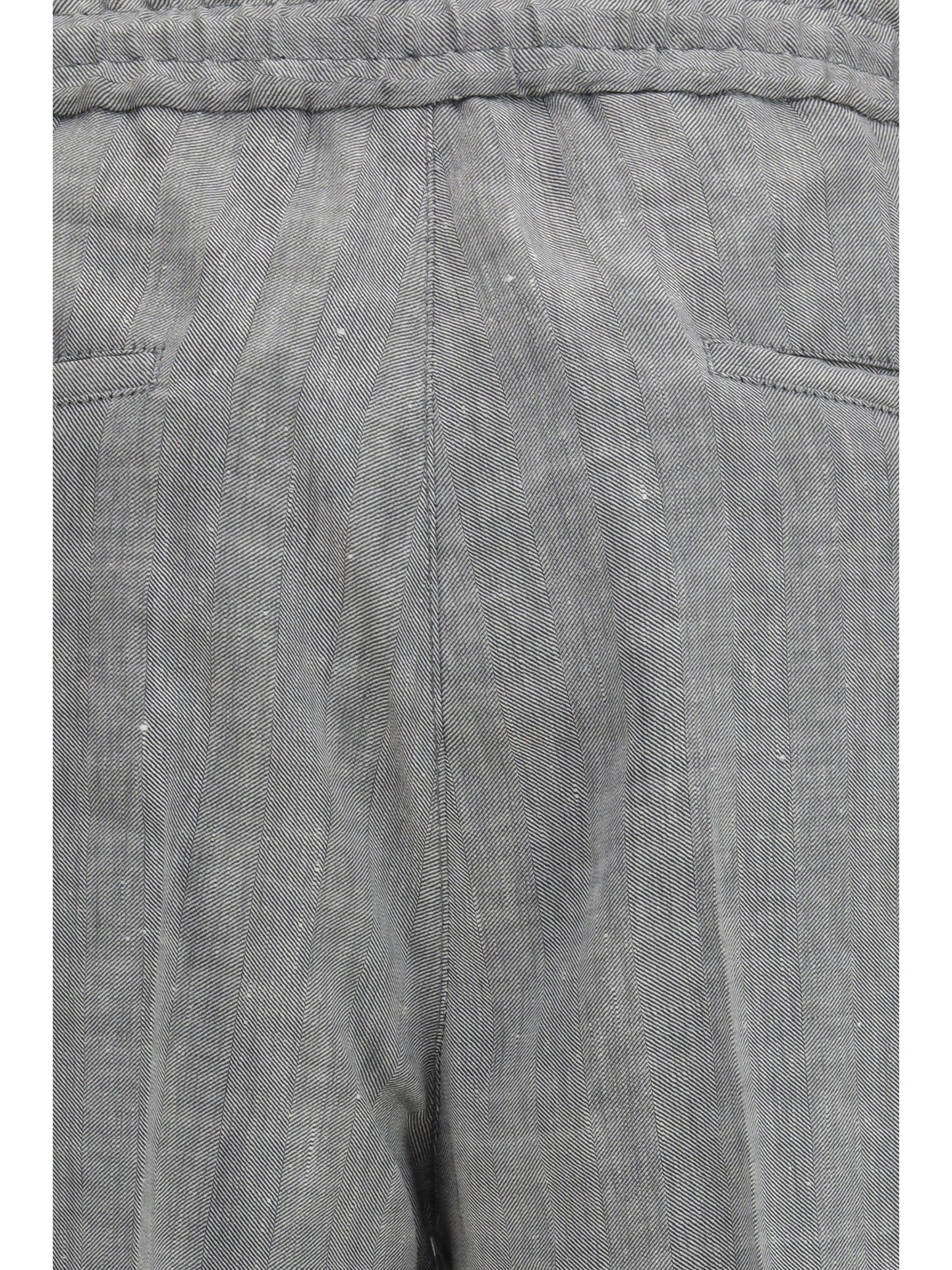 Brunello Cucinelli Men Herringbone Linen And Wool Pants BRUNELLO CUCINELLI