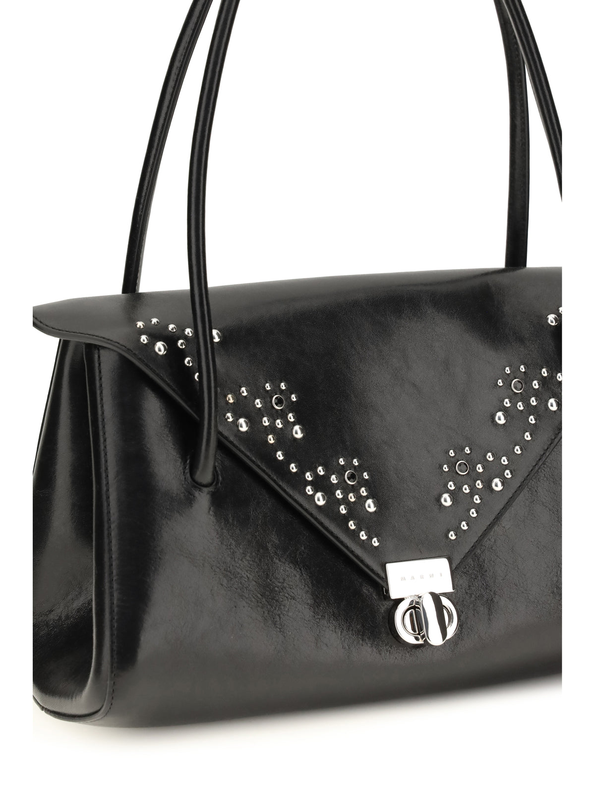 Marni Women Milanetto Studded Leather Shoulder Bag MARNI