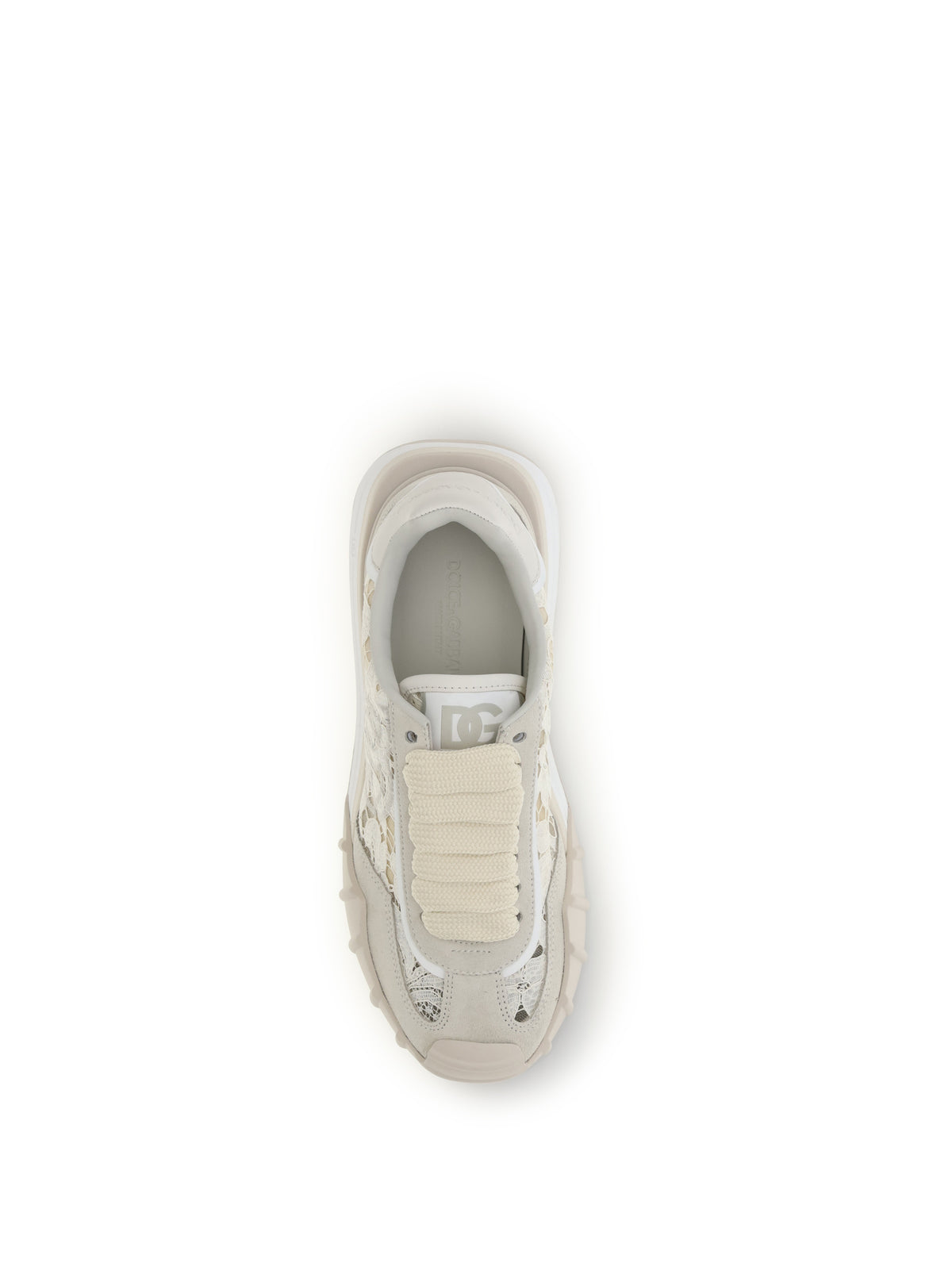Dolce & Gabbana Women Leather And Lace Sneakers DOLCE & GABBANA