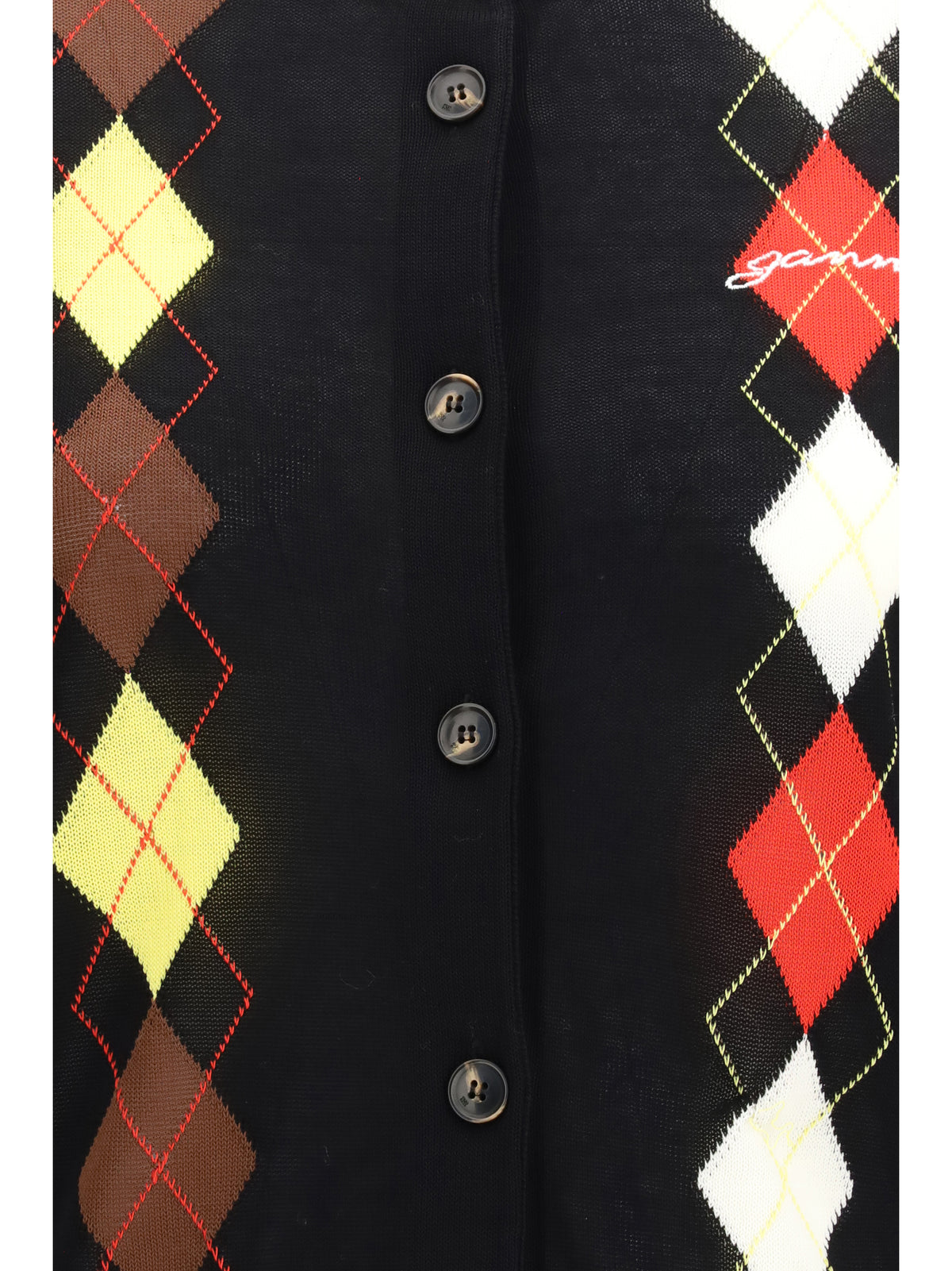 Ganni Women Diamond-Pattern Cardigan GANNI