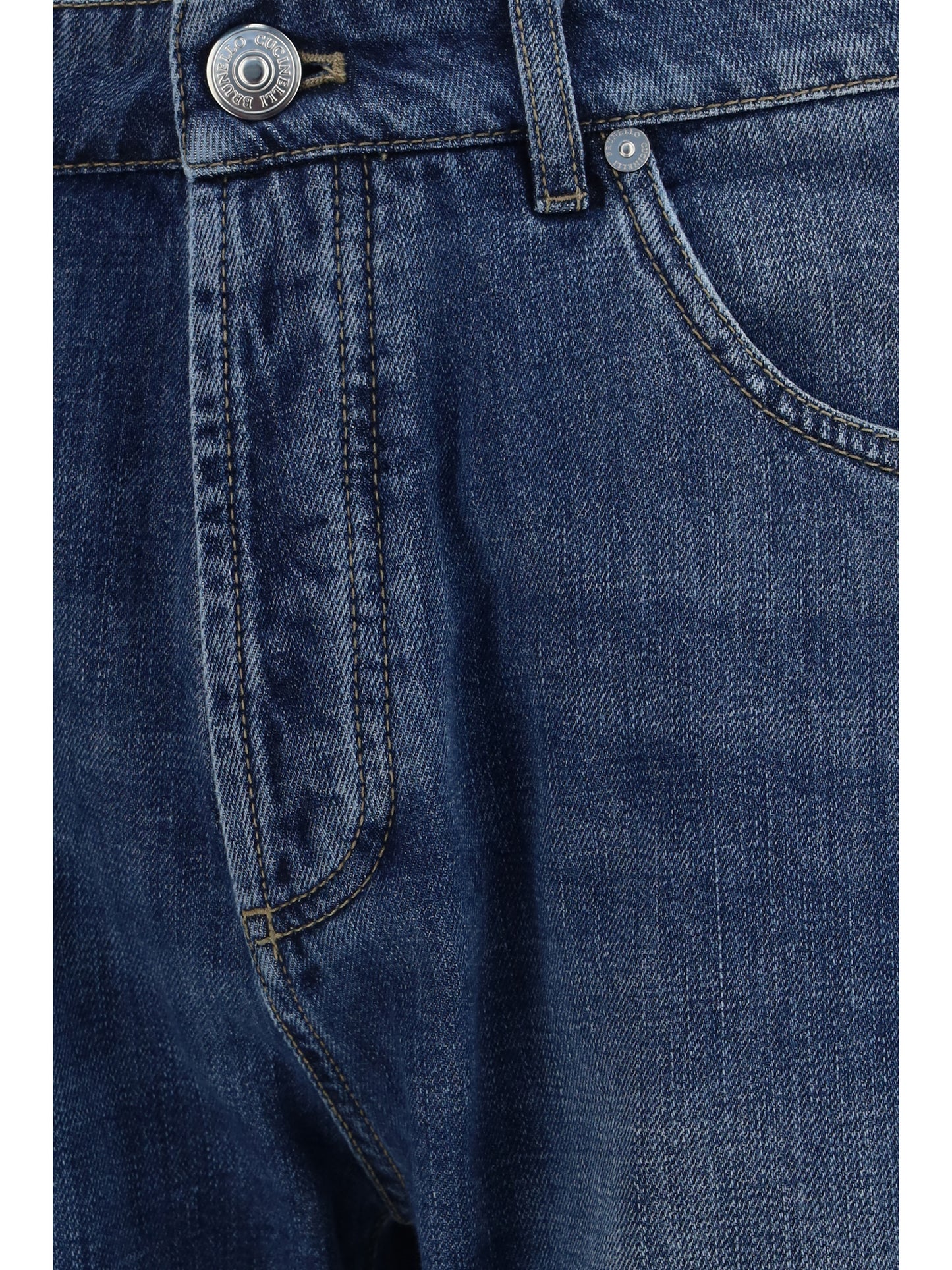 Brunello Cucinelli Men Straight Five-Pocket Jeans In Cotton BRUNELLO CUCINELLI