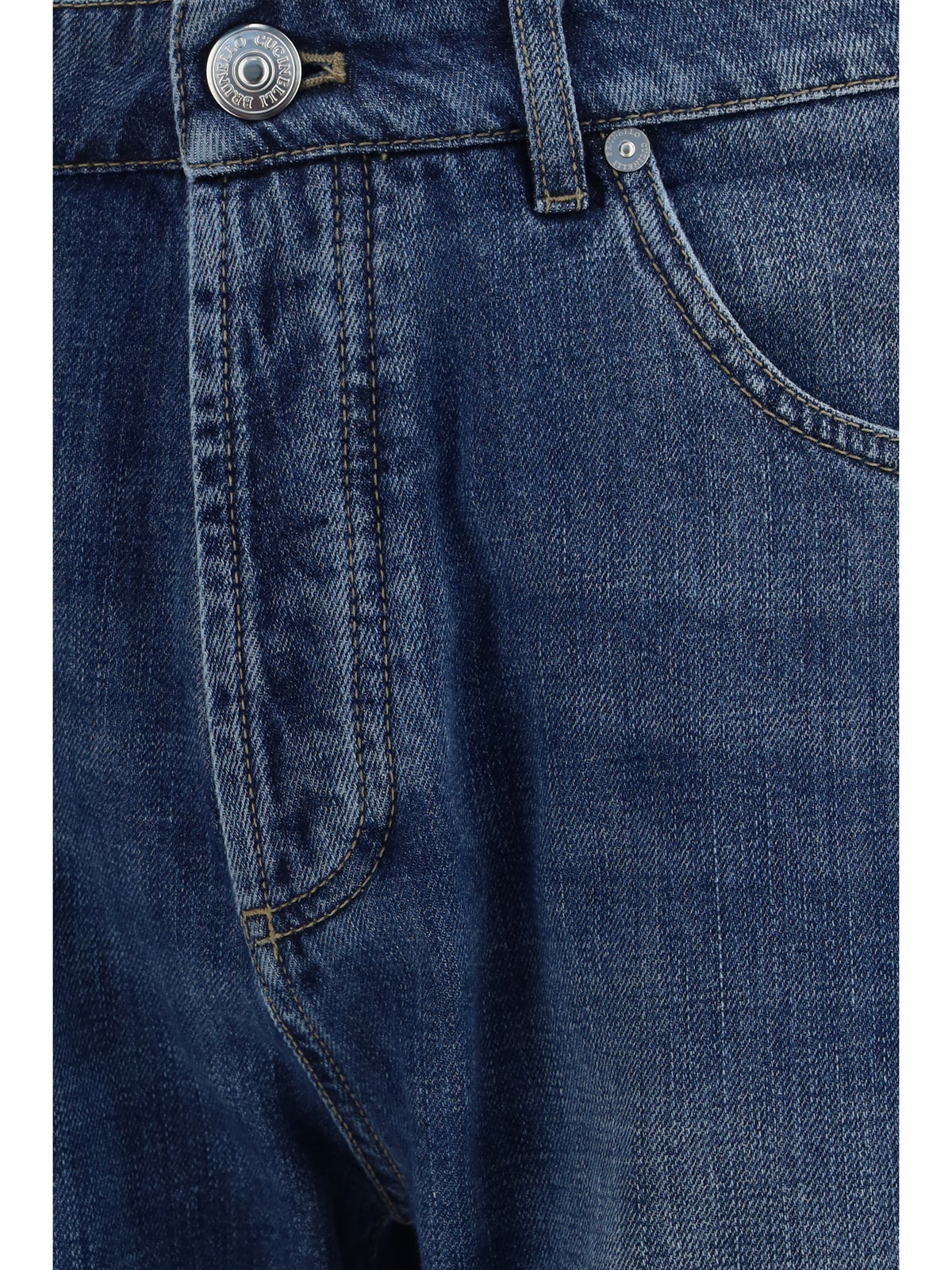 Brunello Cucinelli Men Straight Five-Pocket Jeans In Cotton BRUNELLO CUCINELLI