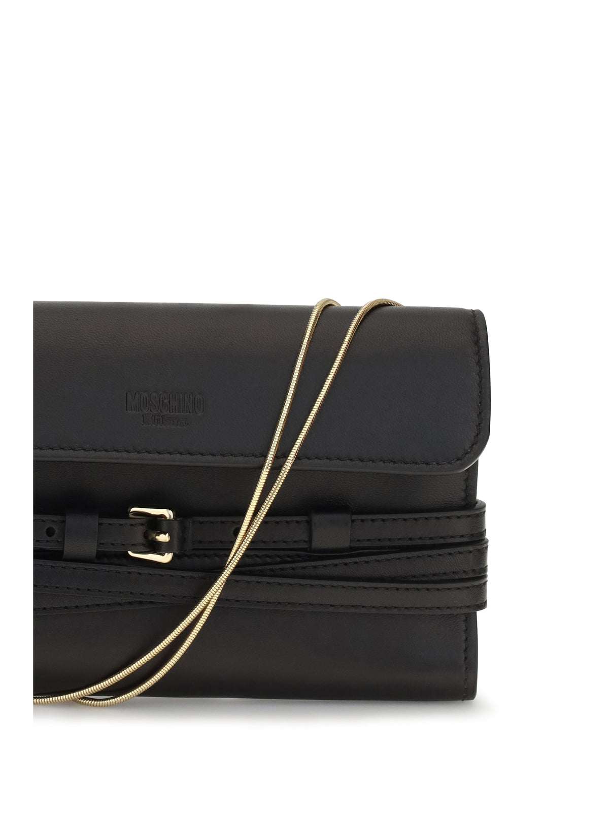 Moschino Women Leather Wallet With Buckle Detail MOSCHINO