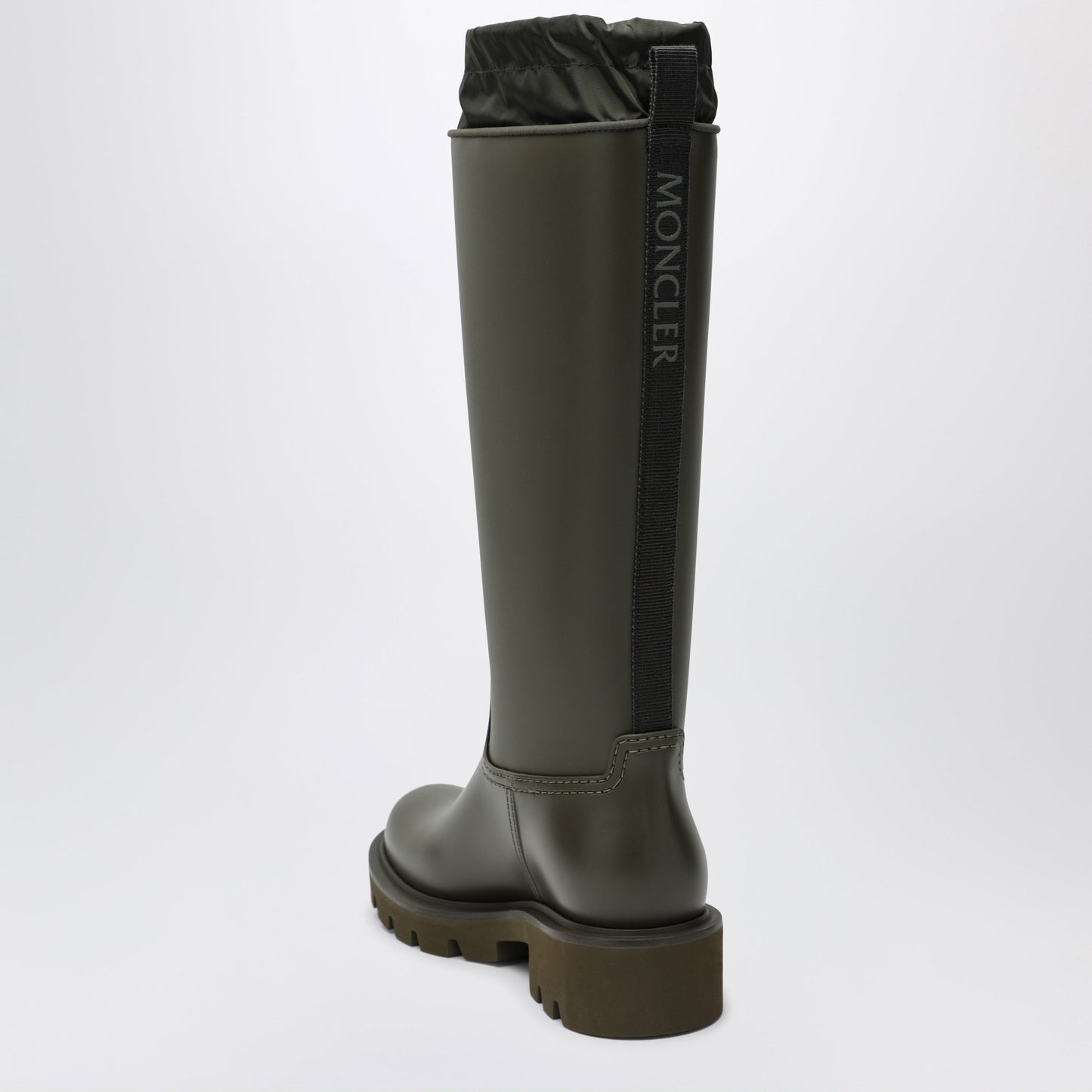 Moncler Kickstream High Waterproof Rain Boots In Pvc Green Women MONCLER