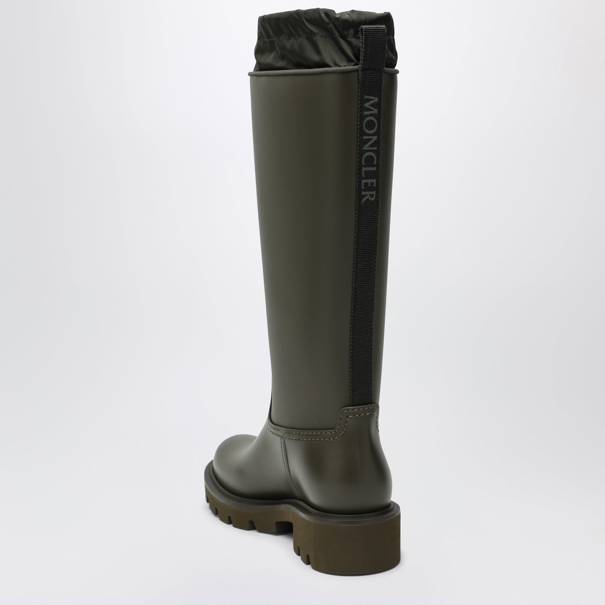 Moncler Kickstream High Waterproof Rain Boots In Pvc Green Women MONCLER