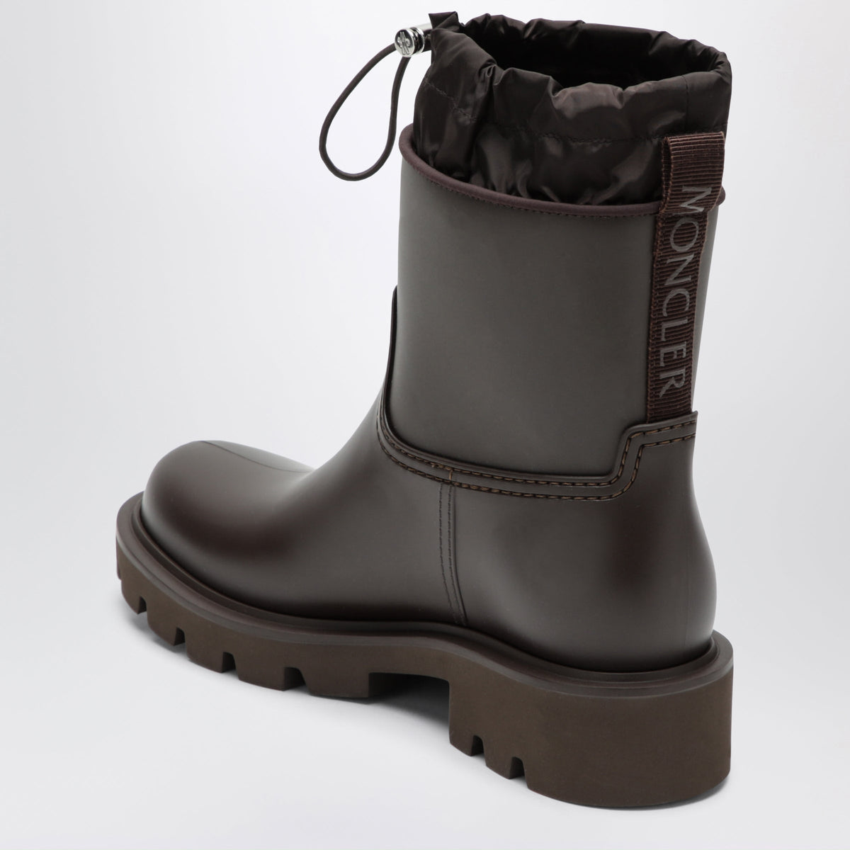Moncler Kickstream Rain Boots In Brown Pvc And Nylon Women MONCLER