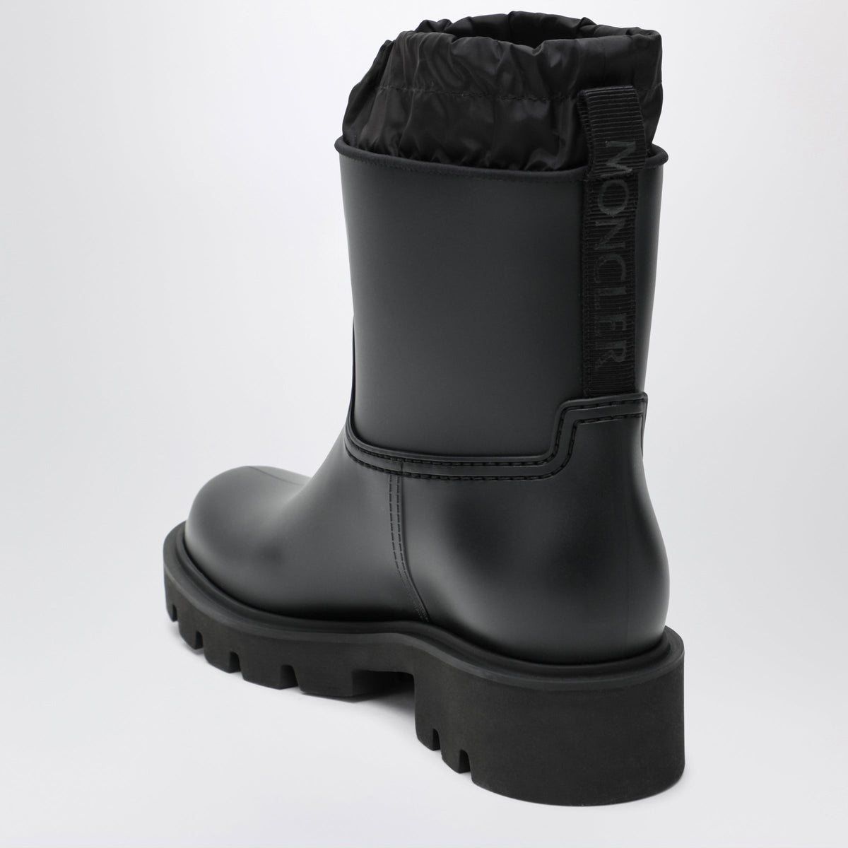 Moncler Kickstream Rain Boots In Pvc And Nylon, Black Women MONCLER