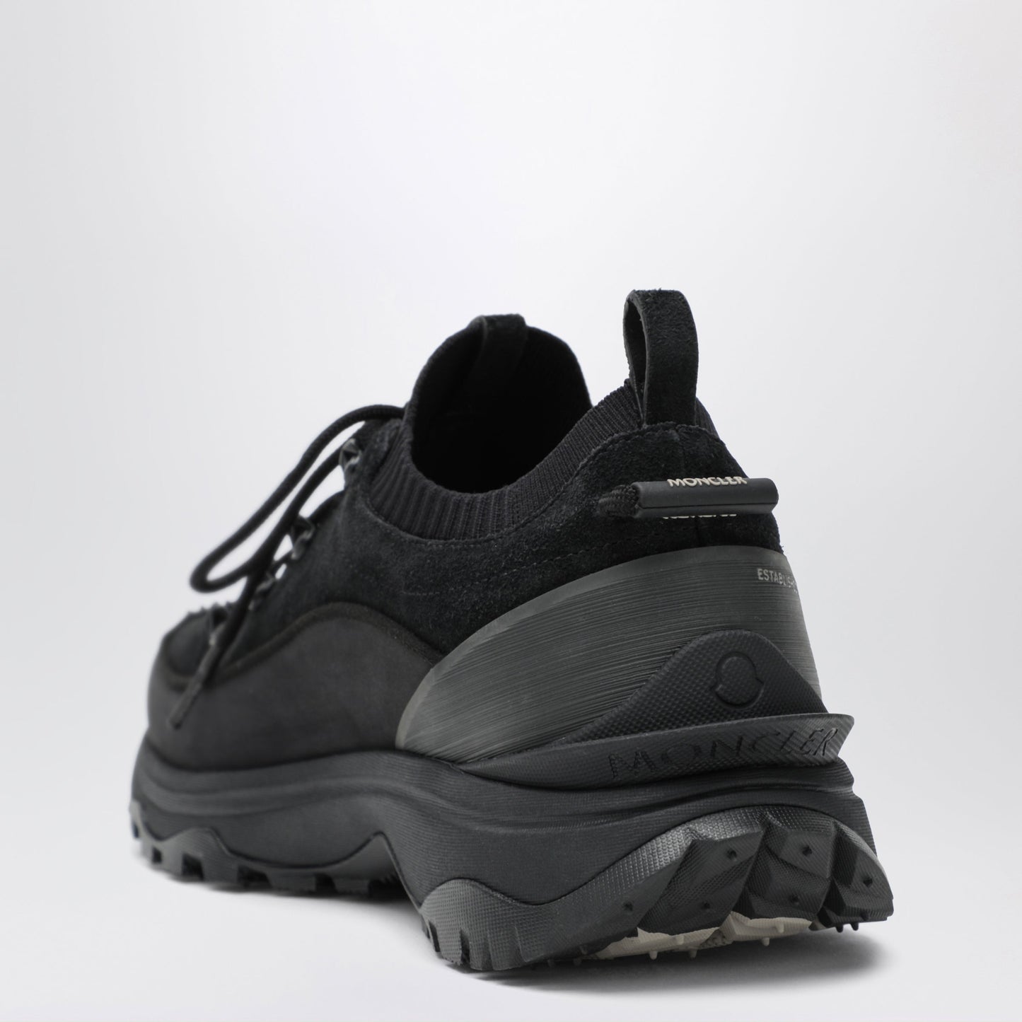 Moncler Trailgrip Lite3 Suede Leather Sneakers In Black Men MONCLER