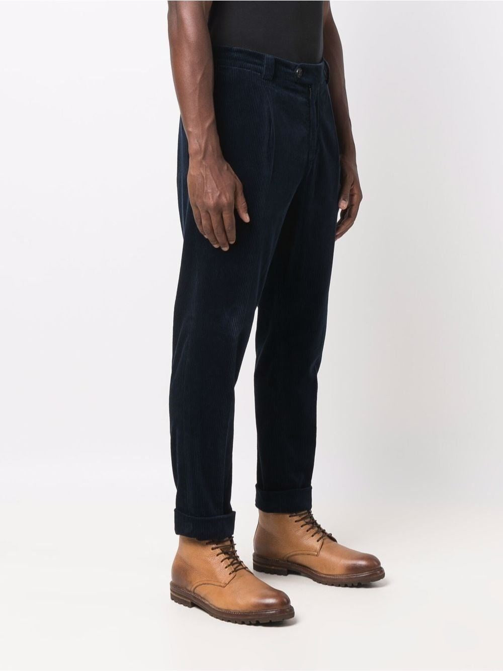 Brunello Cucinelli Men Blue Corduroy Trousers BRUNELLO CUCINELLI